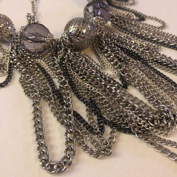 Vintage Silver Toned Statement Necklace - Picture 4 of 6